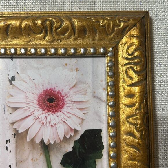 ULTIMA Vintage Style Gold Leaf Laser w/Drawn Silver Beads 5 x 7 Picture Frame - Picture 9 of 11